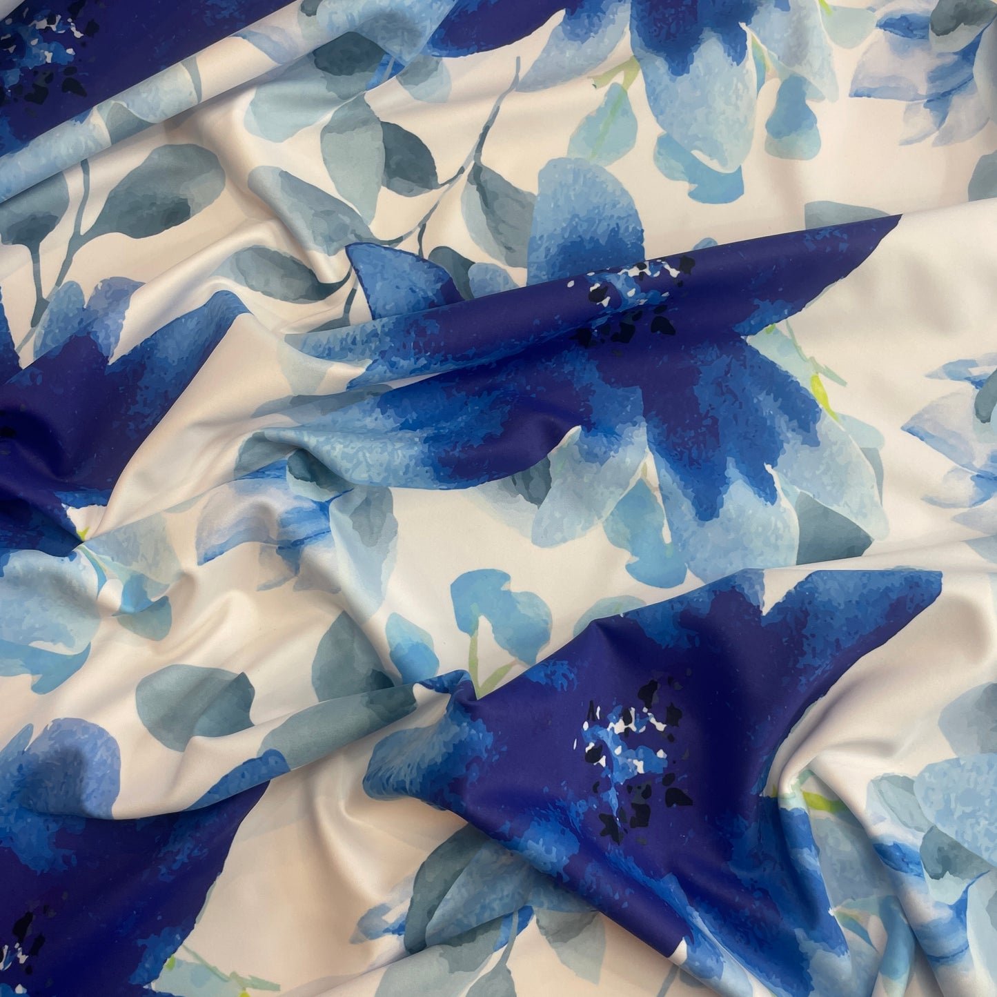 Watercolour blue iris Spandex