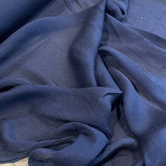 Navy  Hand Woven Silk
