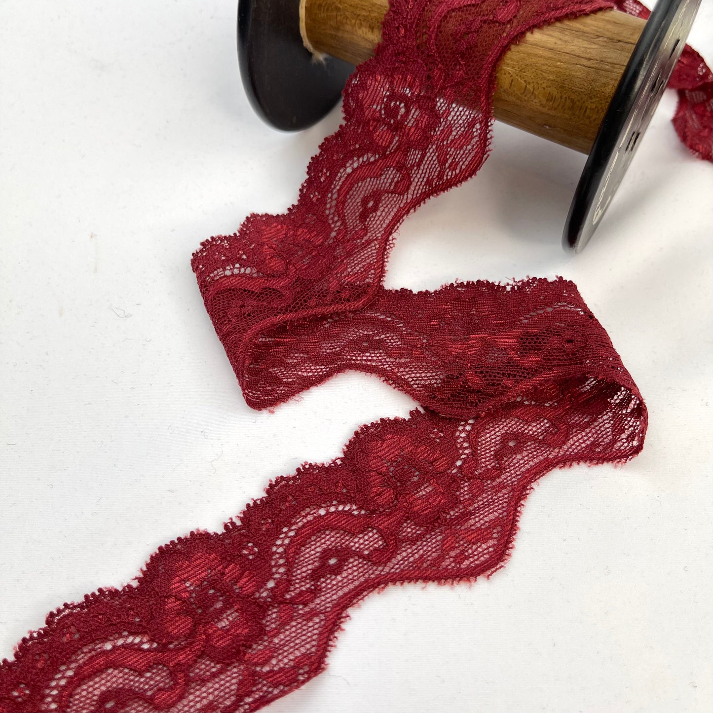 Claret Scallop 45mm Stretch Lace