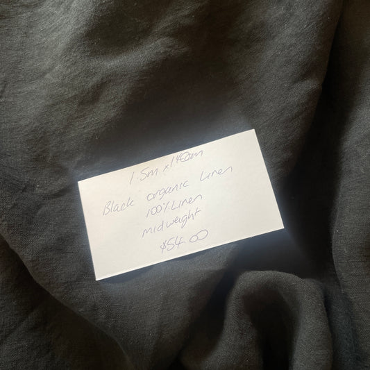 1.5m black  Organic Linen