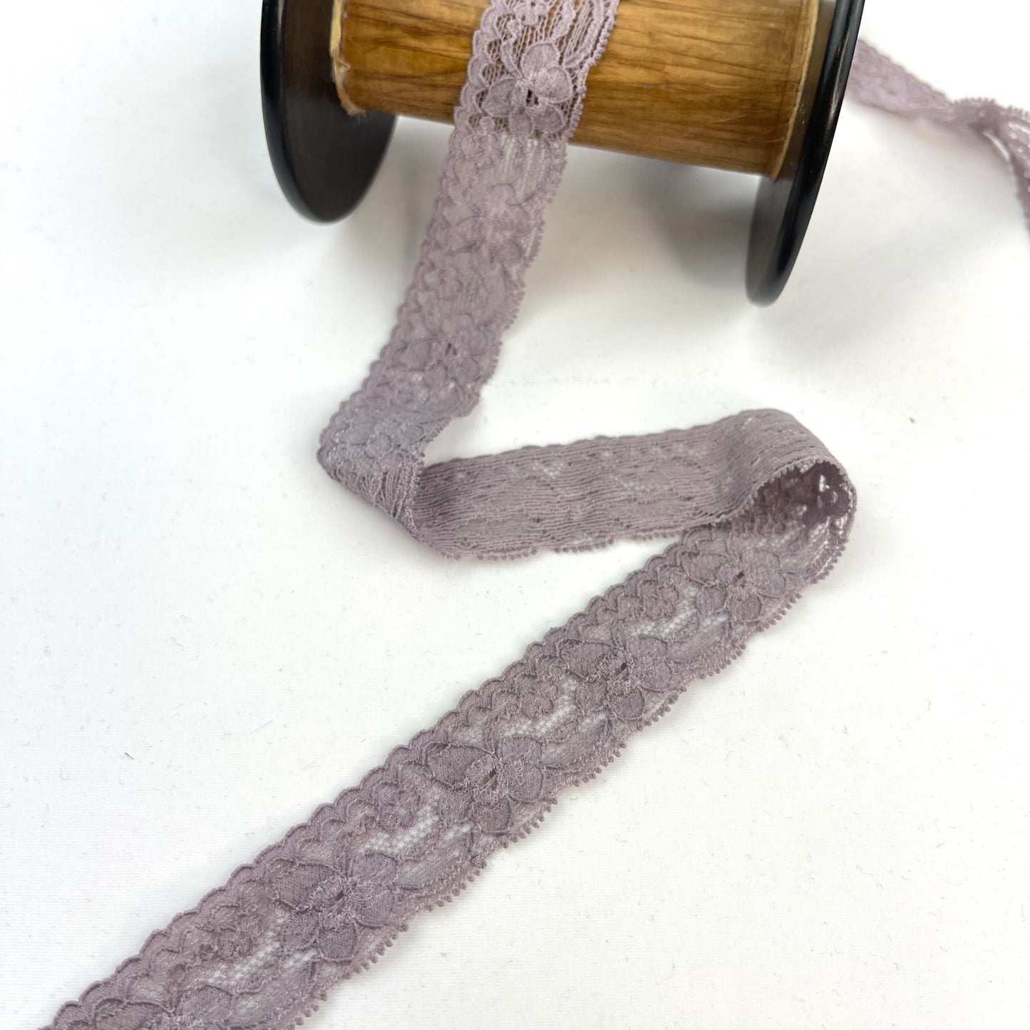 Dusty Lavender 25mm Stretch Lace