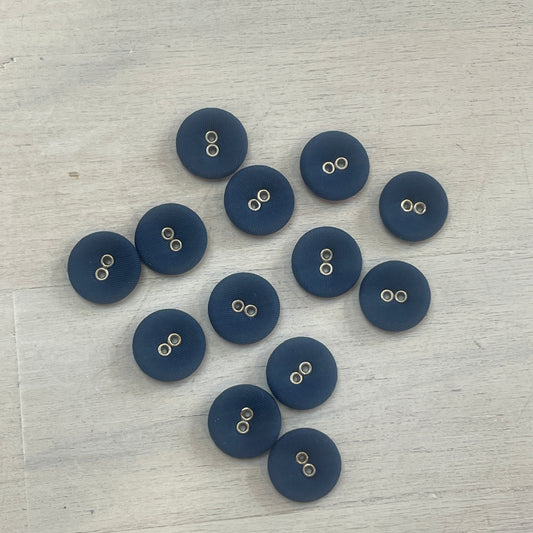 15mm navy  silk crepe de chine covered buttons