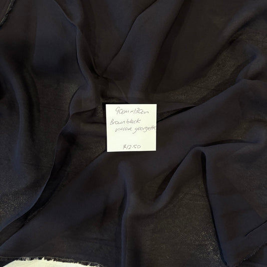 90cm Brown Black Viscose Georgette
