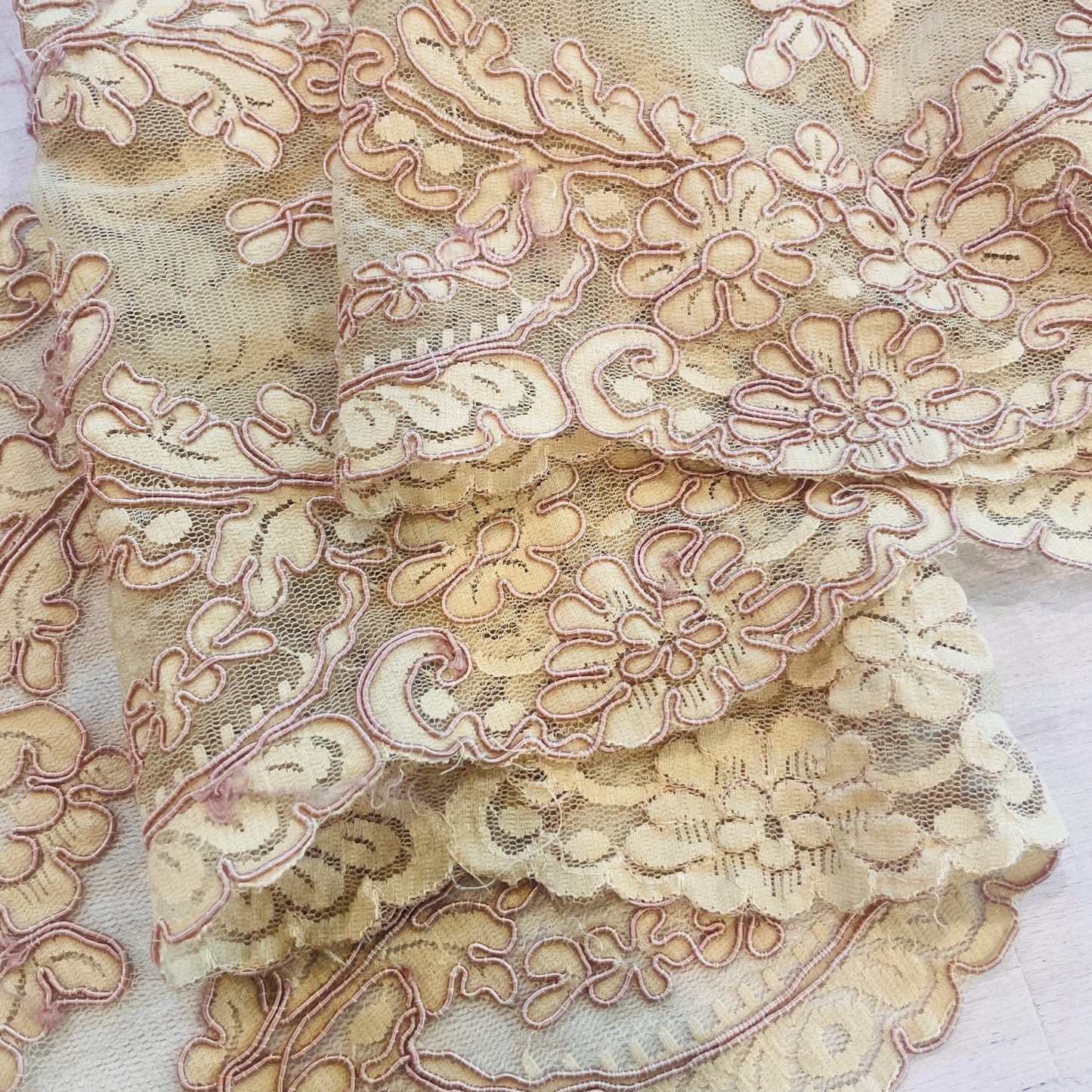 Antique garden Embroidered Lace