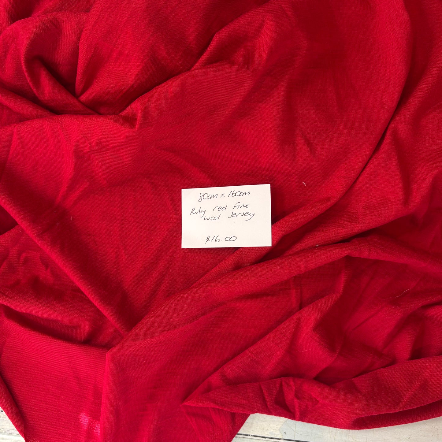 80cm Ruby Red Fine Wool Jersey