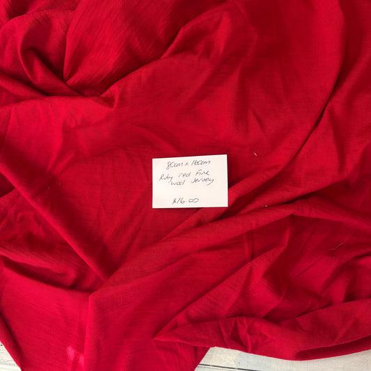 80cm Ruby Red Fine Wool Jersey
