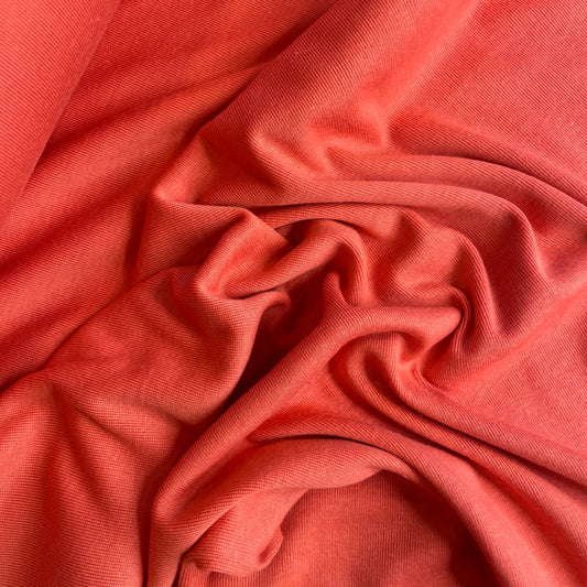 Coral tubular cotton ribbing