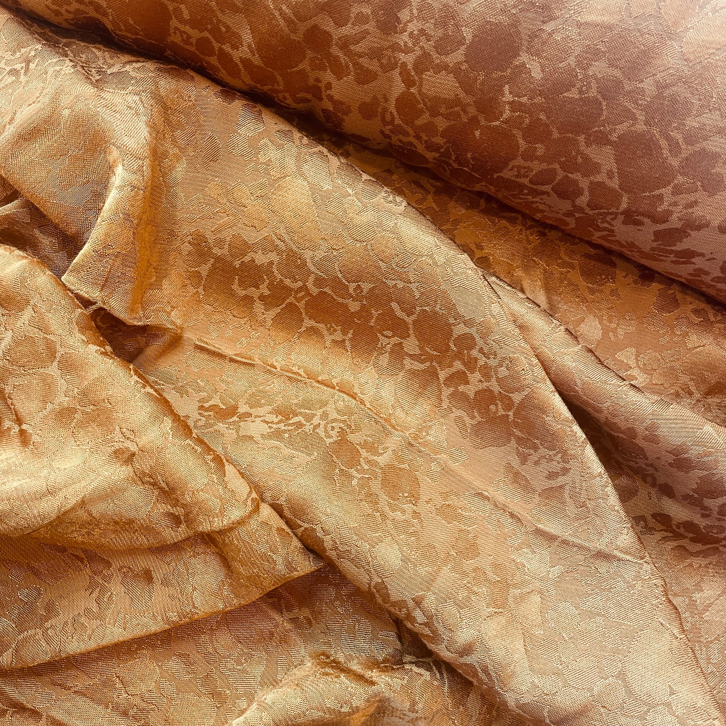 Copper leopard jacquard satin