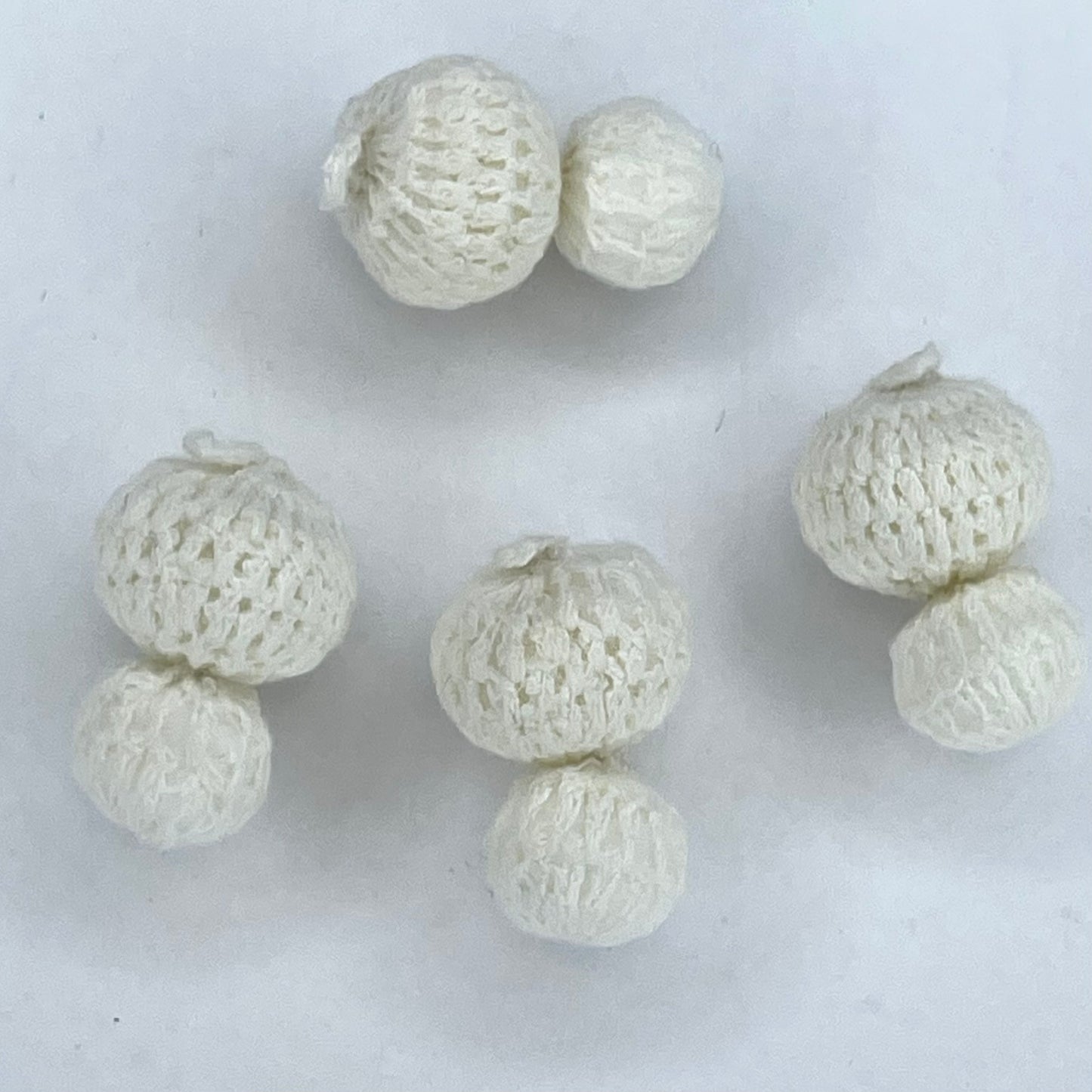 Ivory Crochet Double Bobble Button