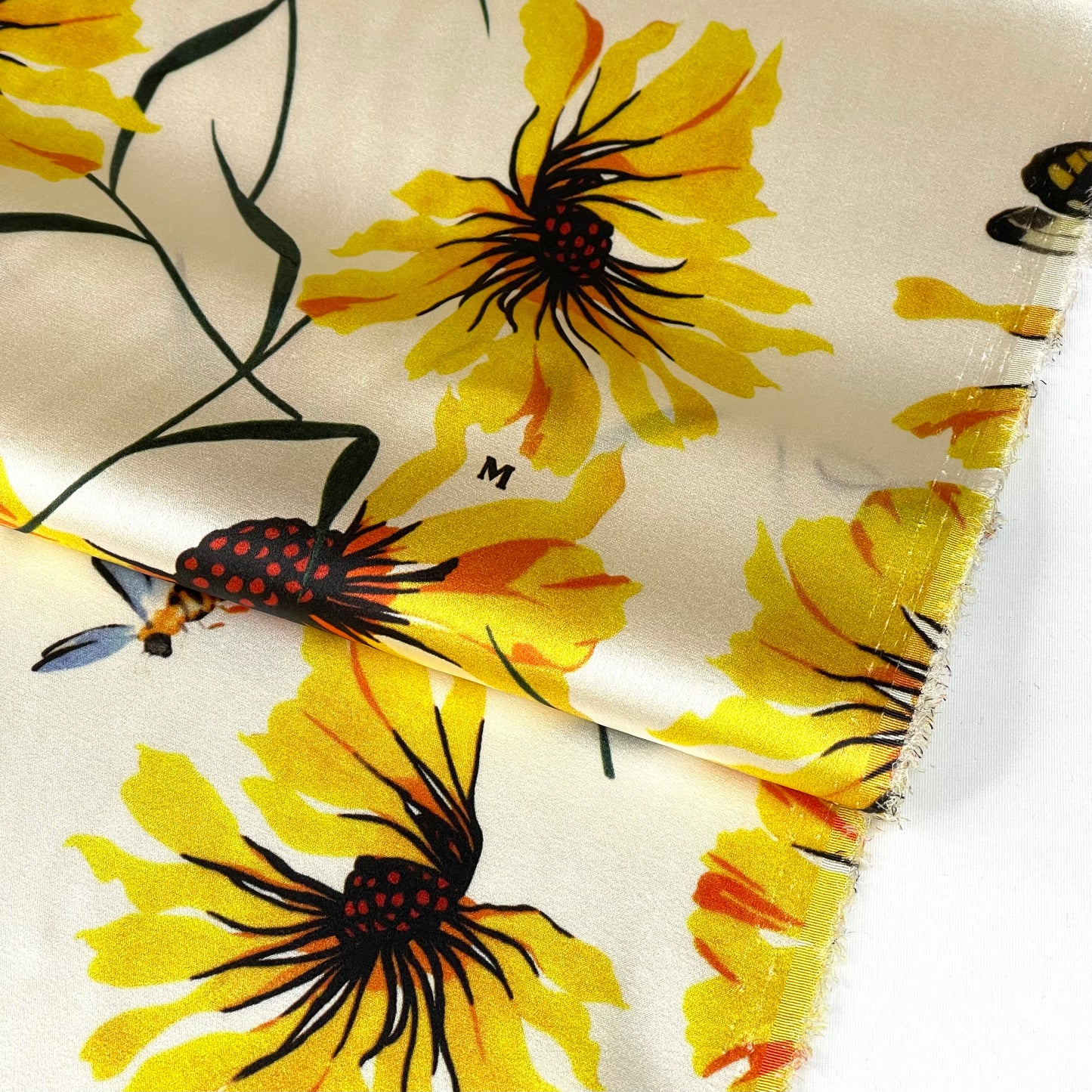 MISSONI Garden Friends Yellow Stretch Silk Satin