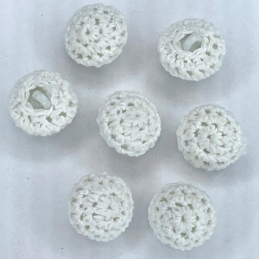 20mm Ivory Cotton Crochet Cover Button