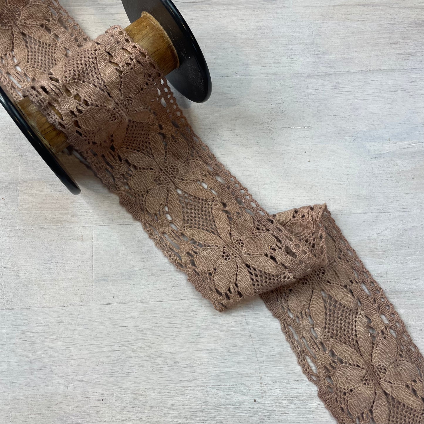 Mocha Bloom Hand Dyed Lace