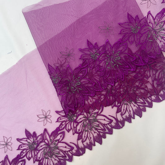 Electric Orchid Embroidered Lace