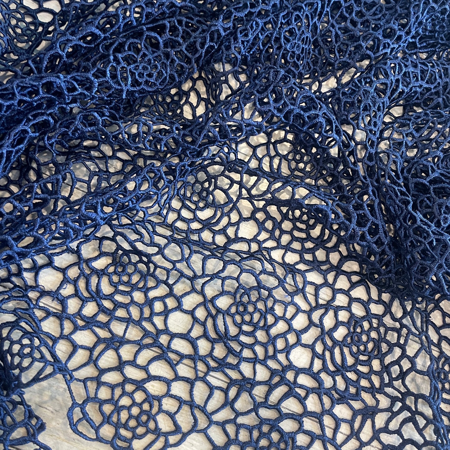 Navy dahlia Guipure Lace