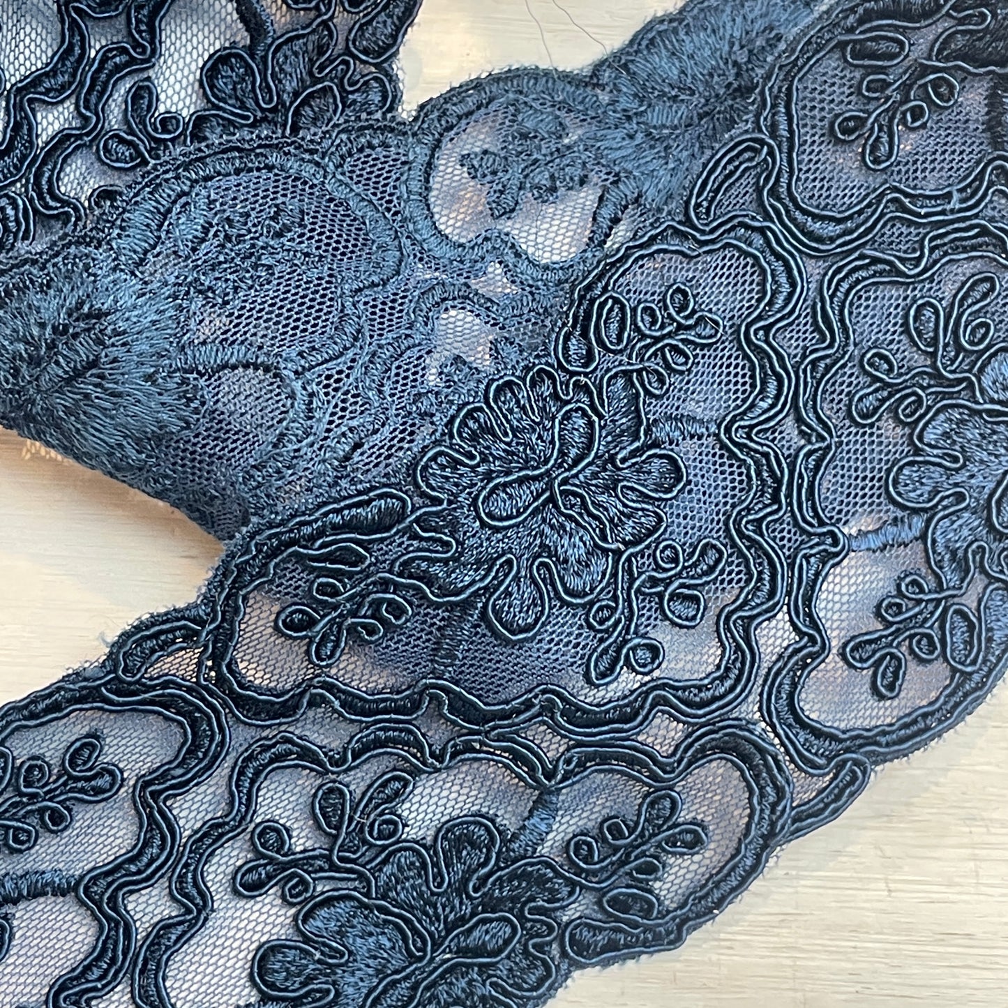 Navy Casey corded lace