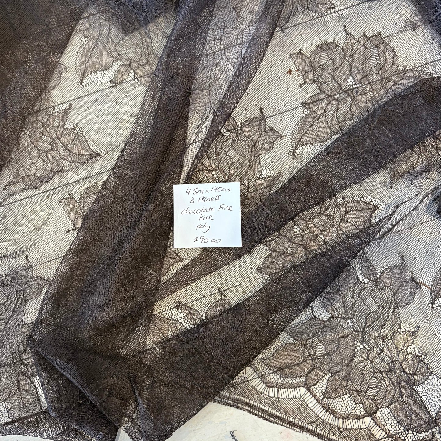 4.5m Chocolate Fine Lace