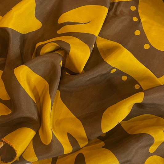 Caramel spice ultra fine silk cotton twill lawn