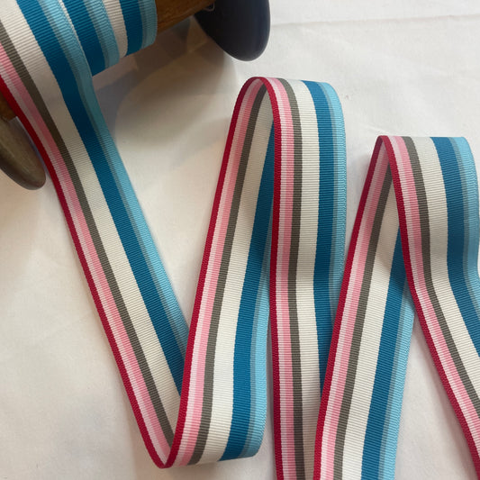 Candy land stripe gros grain ribbon 30mm