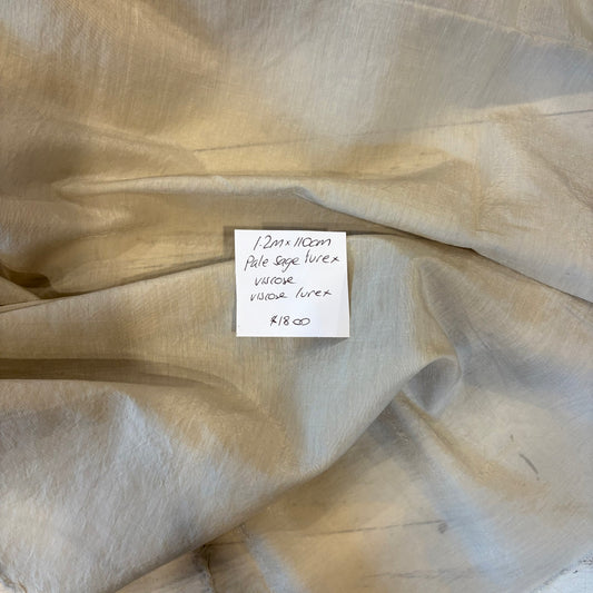 1.2m Pale Sage Lurex Viscose