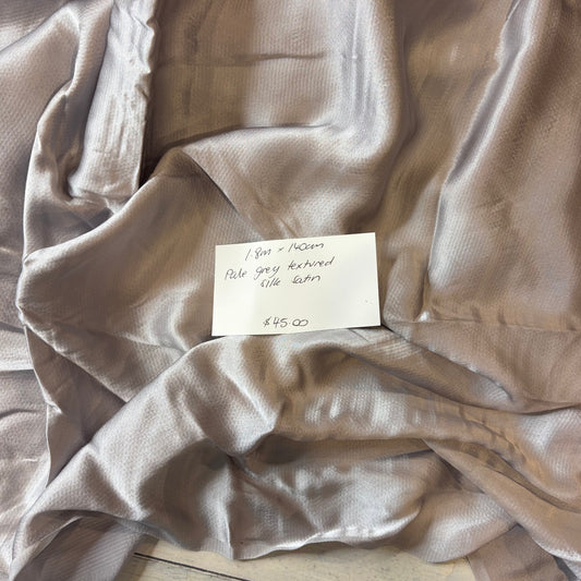 1.8m Pale Grey Textured Silk Satin