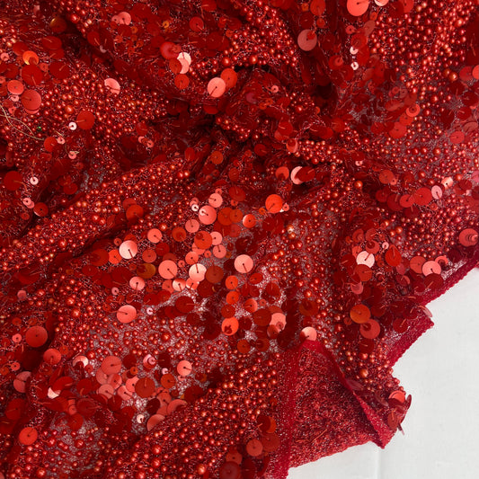 Red Reef Sequin & Beaded Lace