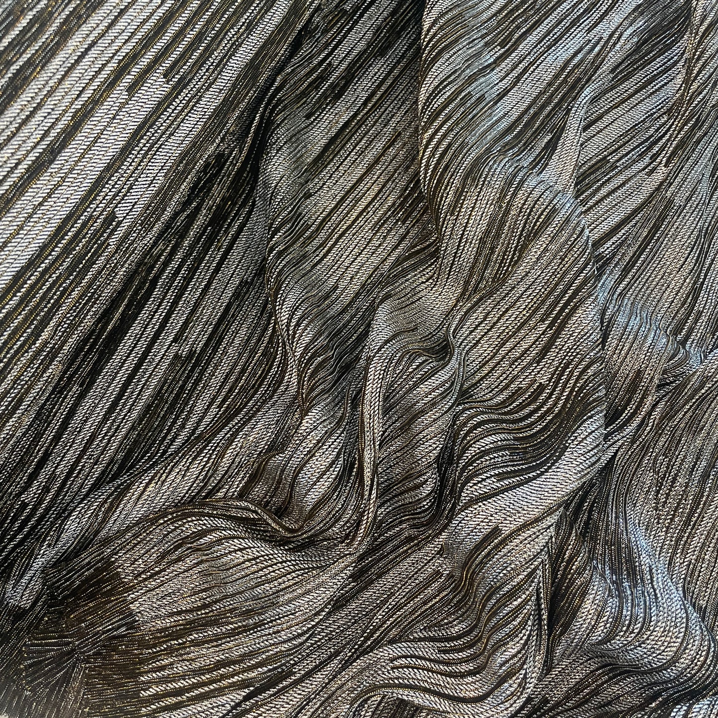 Metallic waves micro pleat Lurex Knit