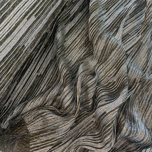 Metallic waves micro pleat Lurex Knit