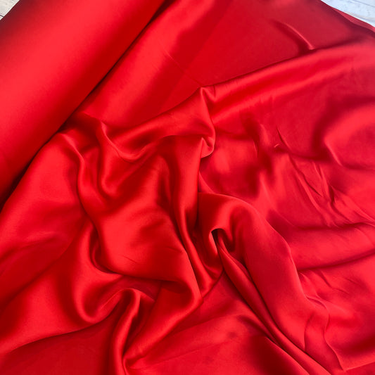 Scarlet red super fine lightweight satin