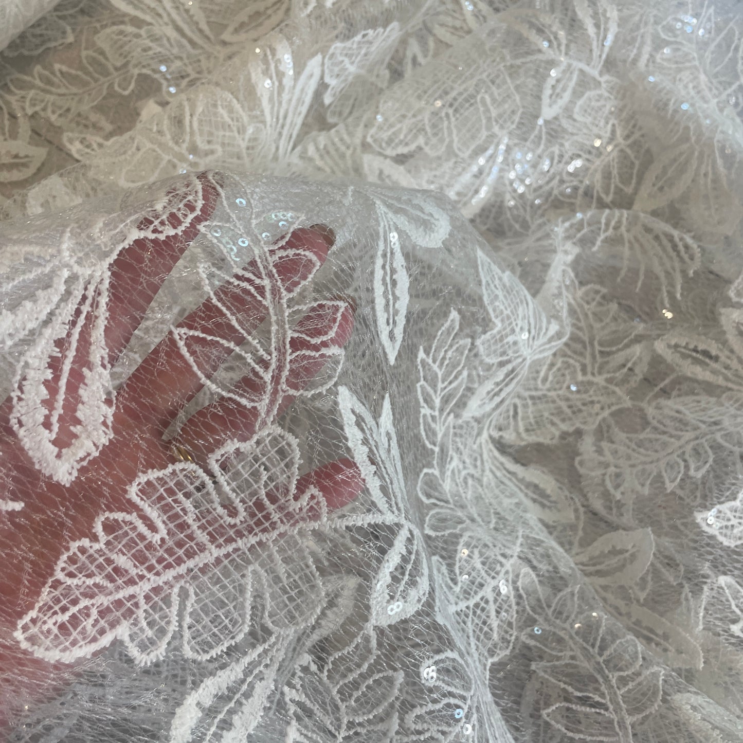 Ice queen embroidered sequin lace