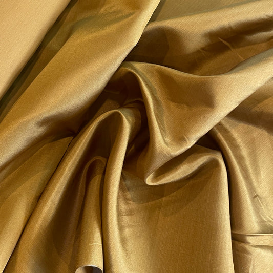 Antique brass satin weave silk