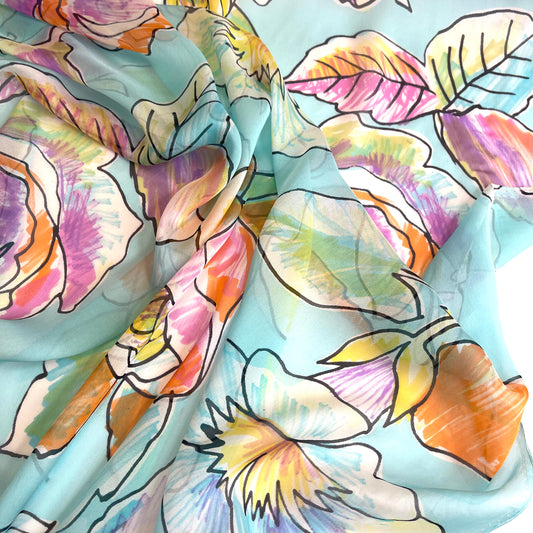 Art Class Floral Silk Chiffon