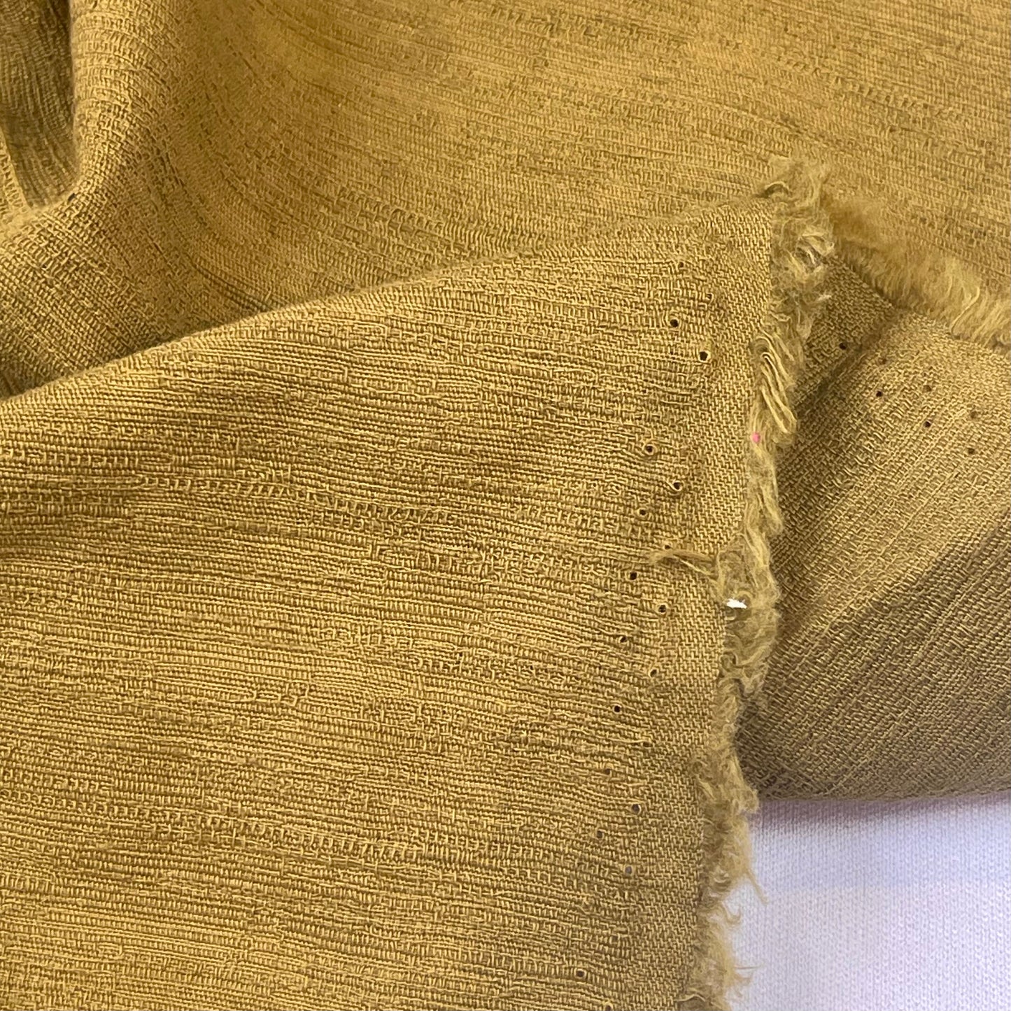 Muted Khaki Slub Linen Viscose