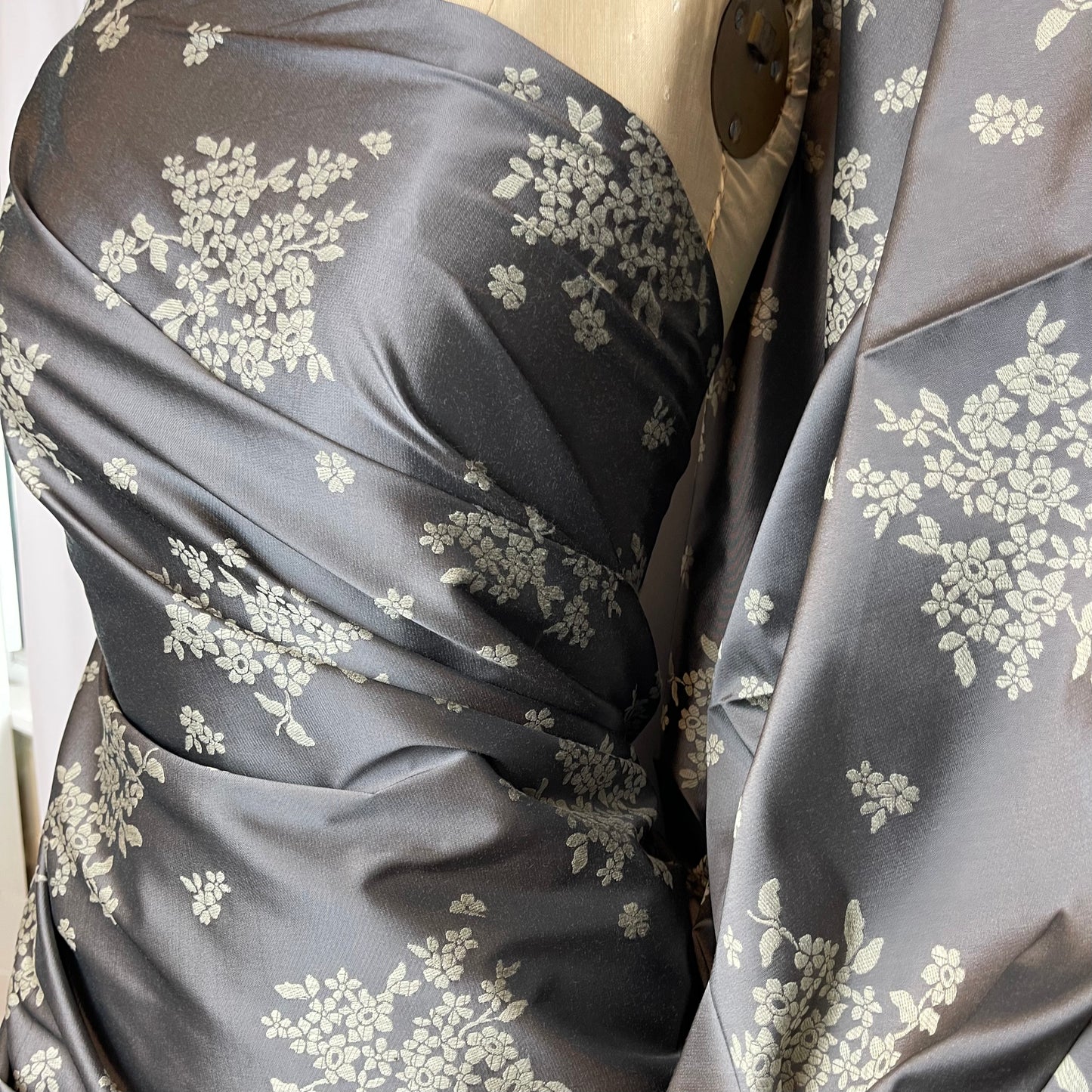 Taupe Tokyo Blossoms Brocade