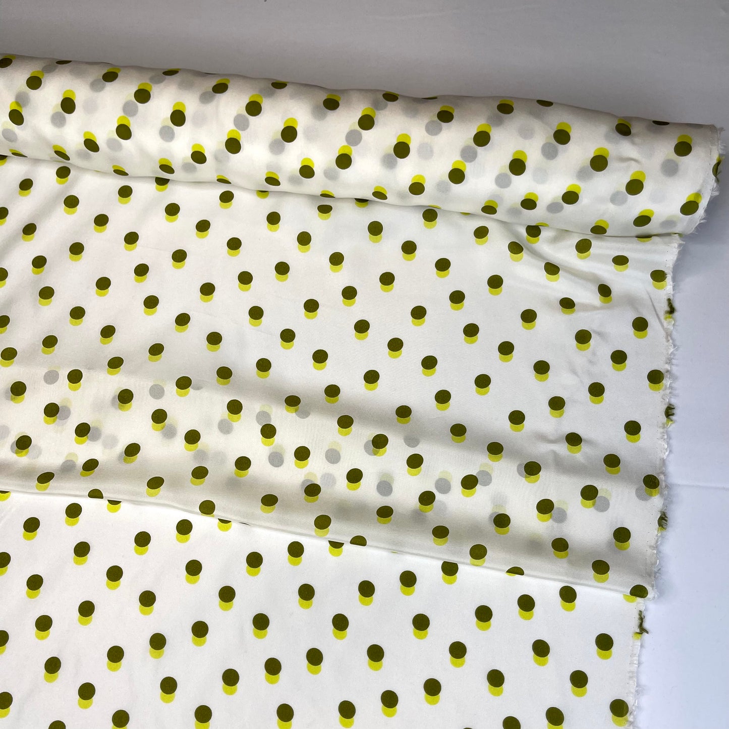 Lime Spots Silk Crepe de Chine