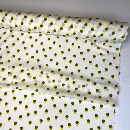 Lime Spots Silk Crepe de Chine