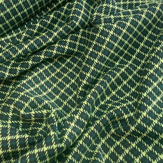 Oxford emerald check ponte knit