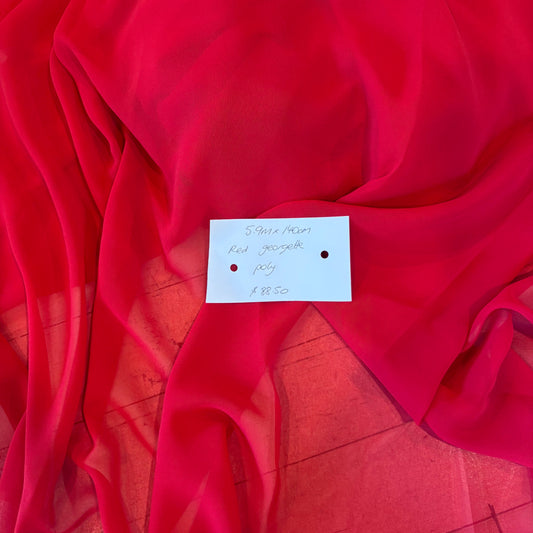 5.9m Red Georgette