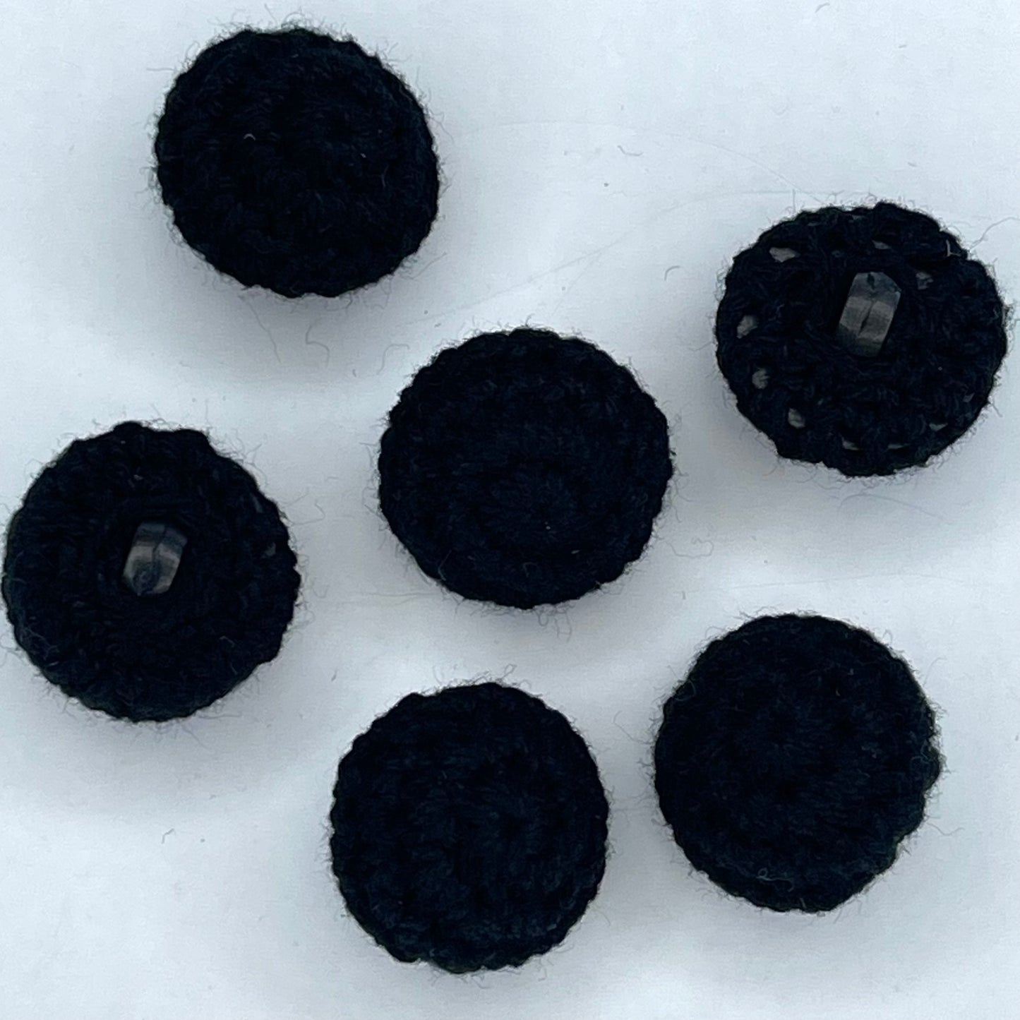 20mm Black Cotton Crochet Cover Button