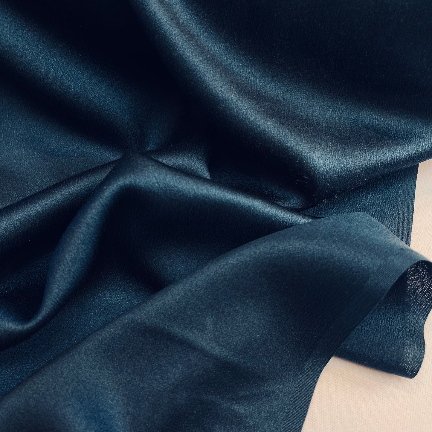 Navy lightweight stretch Silk Satin