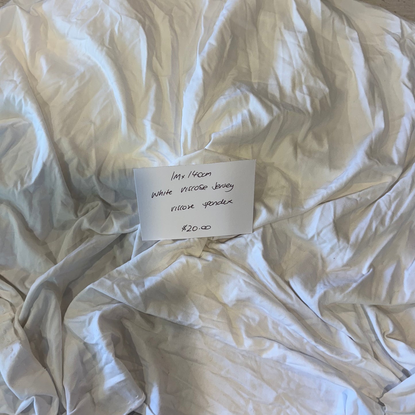 1m White Viscose Jersey