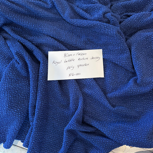 80cm Royal Bubble Textured Jersey