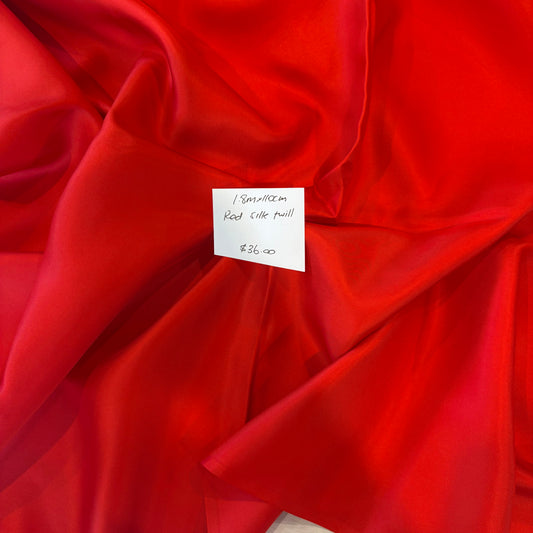 1.8m Red Silk Twill