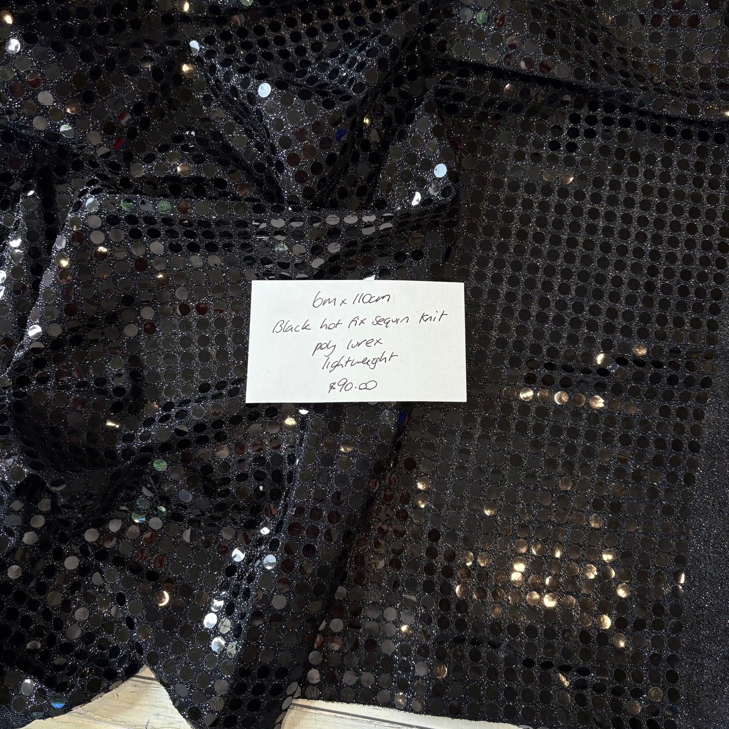 6m Black Hot Fox Sequin Knit