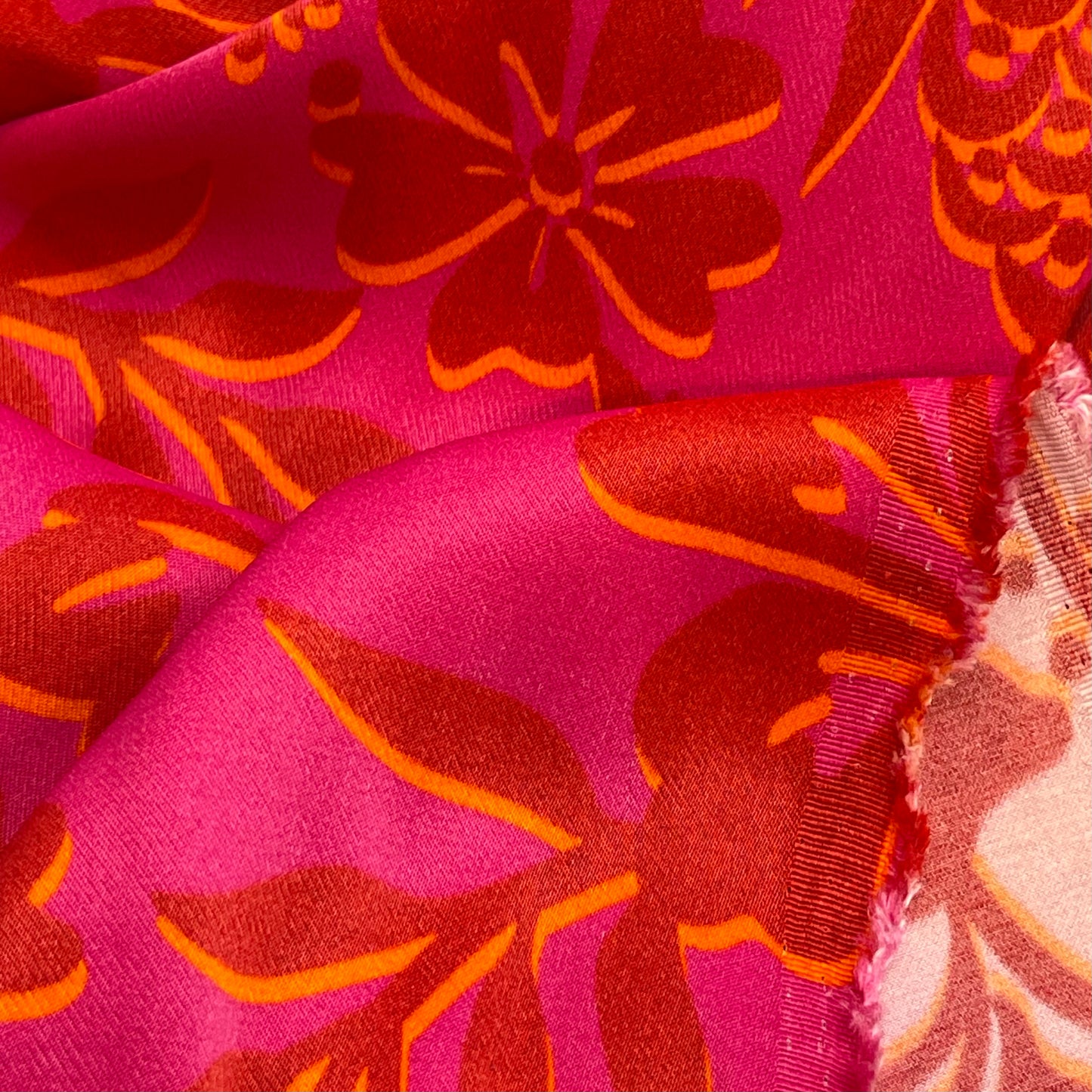 Hawaiian holiday Luxury Drape Viscose Satin