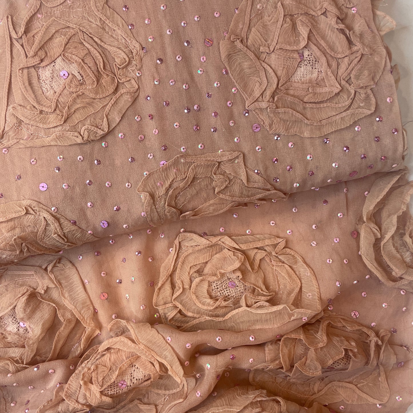 Blush rose sequin silk