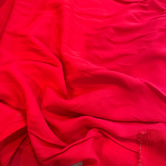 Flame red  smooth touch stretch crepe de chine