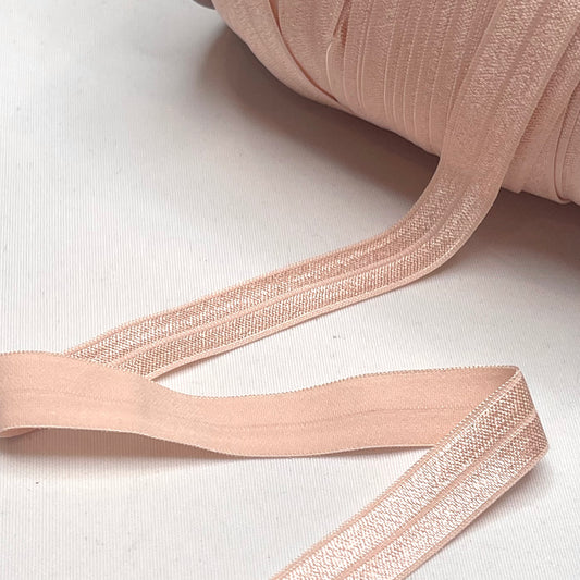 Petal Peach 15mm Satin Foldover Elastic