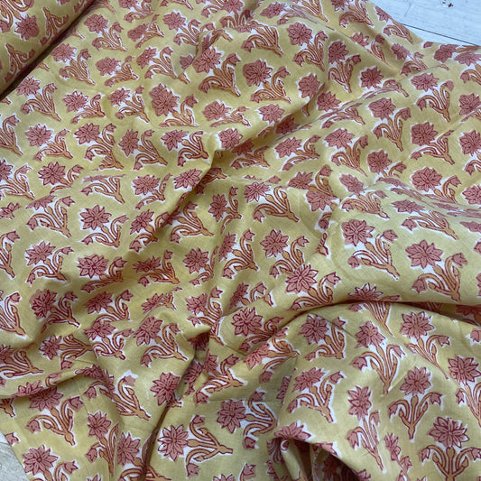 Amber palace block print cotton voile
