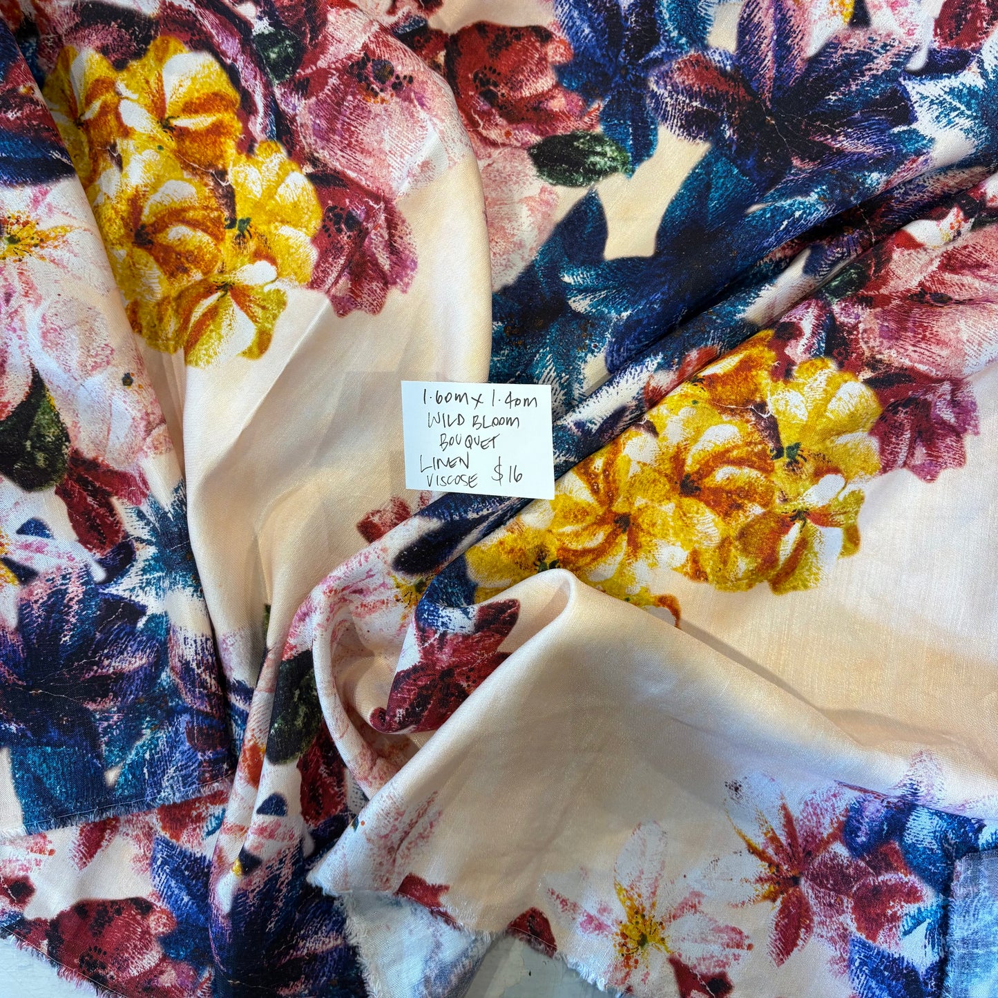 1.6m Wild Bloom Bouquet Linen Viscose