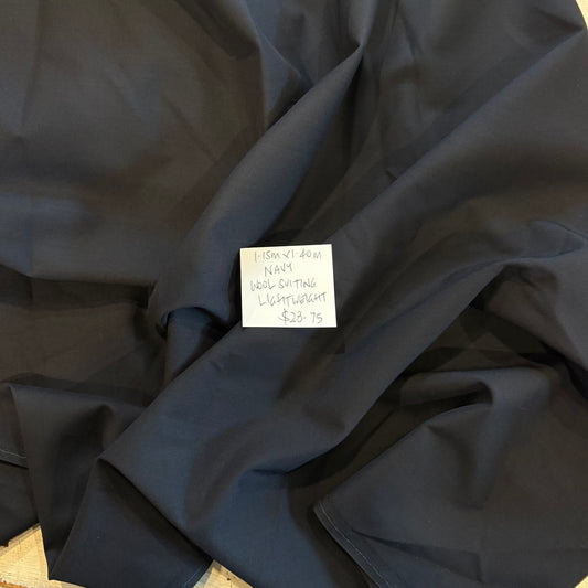 1.15m Navy Wool Suiting